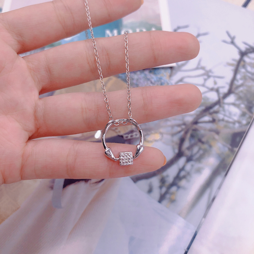 圈圈项饰韩饰品女吊坠白金色锁骨颈链时尚潮流百搭