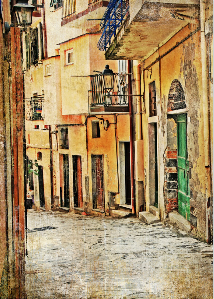 欧美建筑风景油画装饰画相框壁画客厅卧室壁画餐厅壁画玄关