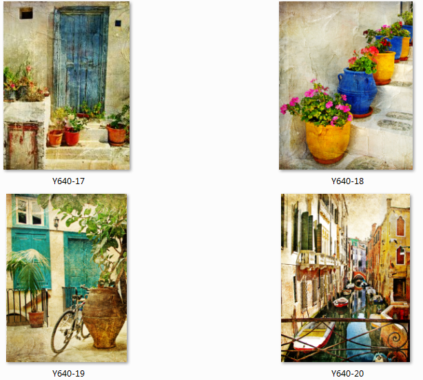 风景建筑油画，装饰画相框壁画客厅壁画喷绘画餐厅画玄关