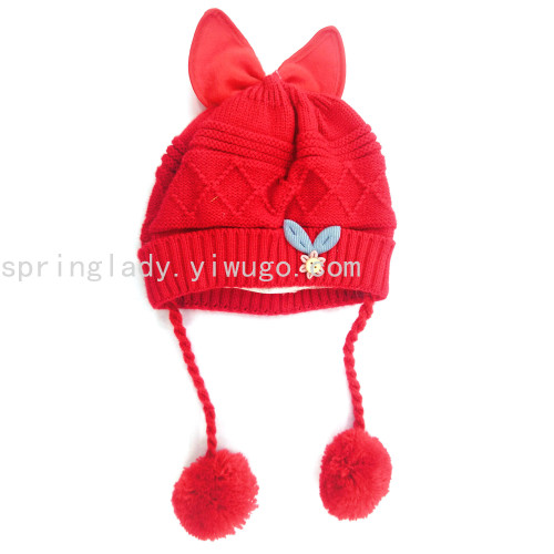 Spring Lady Children‘s Wool Hat Babies‘ Autumn and Winter Male and Female Baby Korean Ear Protection Male and Female Hat Children‘s Hat