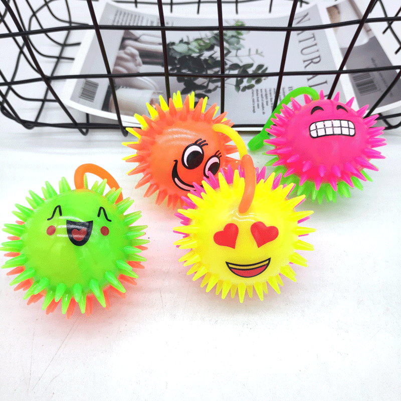 带刺叫叫球口哨叫叫球 闪光发泄跳跳球 夜市地摊货源闪光玩具批发