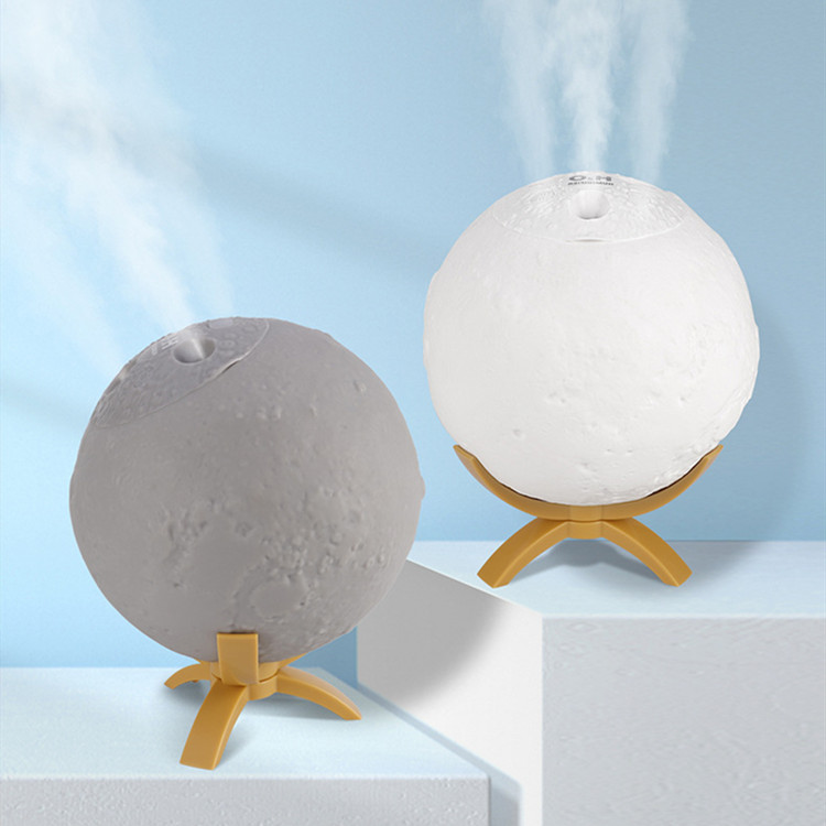 3D水星球加湿器大容量七彩氛围灯加湿器三喷旋转静音加湿器