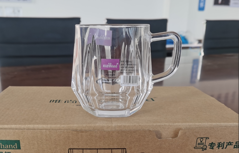 六角把杯水晶  玻璃  杯子  把杯