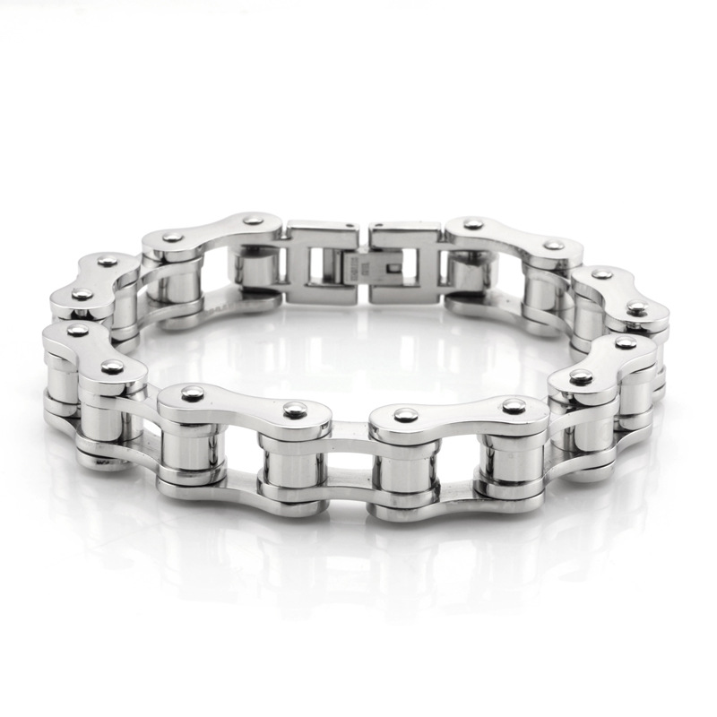 2021年跨境电商货源单车链型 不锈钢钛钢红铜手链 定制加工