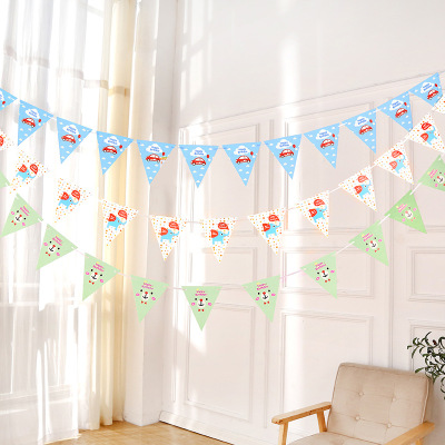 Hanging Flag Pennant String Flags Hanging Flags Flag Korean Cute Cartoon Decorative Banner Hanging Strip Support Customization