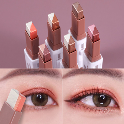 Factory Direct Supply Wholesale La Mera Two-Color Lazy Eye Shadow Stick Pen Pearlescent Flash Powder Earth Color System