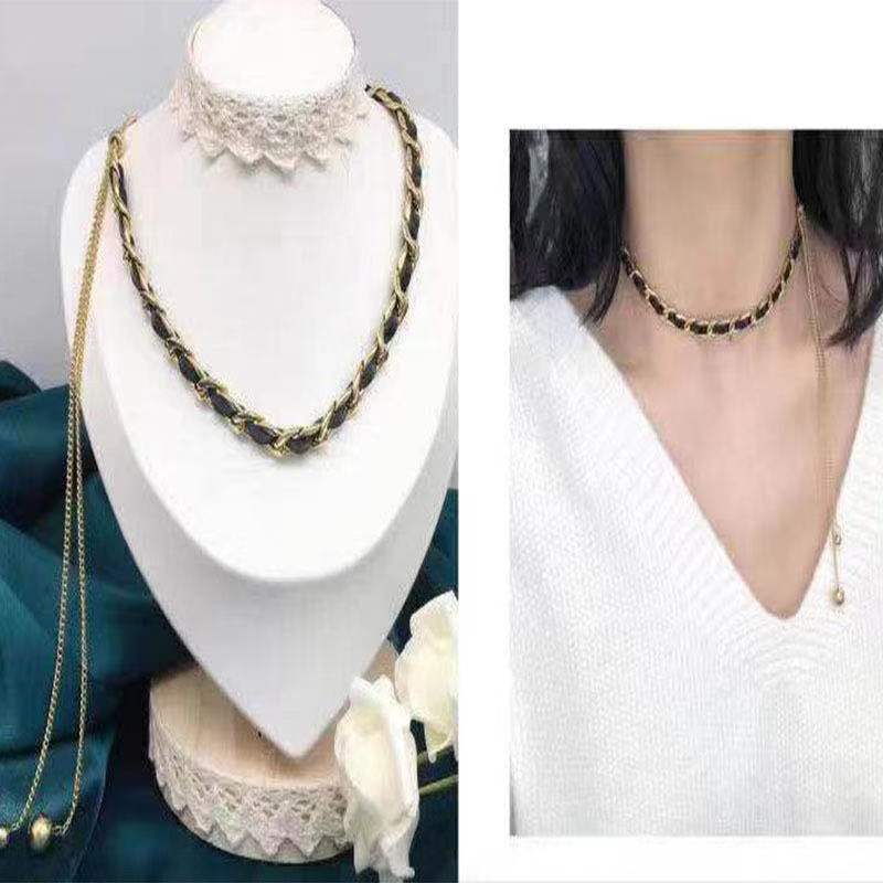 陈太太同款项链韩国冷淡风流苏链条可抽拉锁骨链钛钢18K气质项链