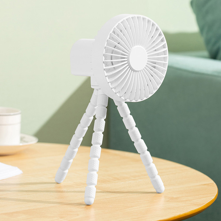 中夫新款八爪鱼三脚架电风扇自动摇头小风扇USB桌面婴儿车小风扇