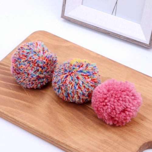 factory wholesale acrylic wool ball 6/7cm mixed color cashmere wool ball waxberry ball clothing ornament accessories