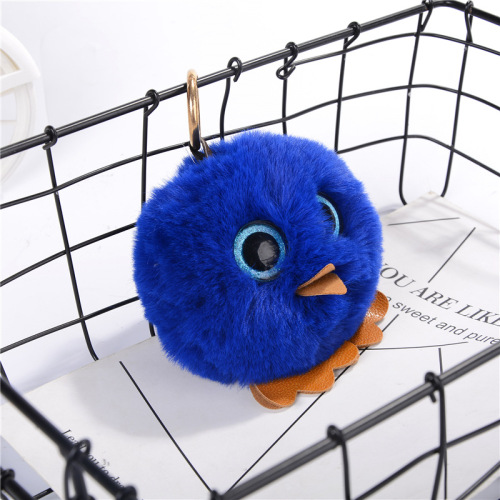 New Plush Big Eye Owl Keychain Pendant Artificial Fur Fur Ball Women‘s Bag Car Jewelry Hang Decorations
