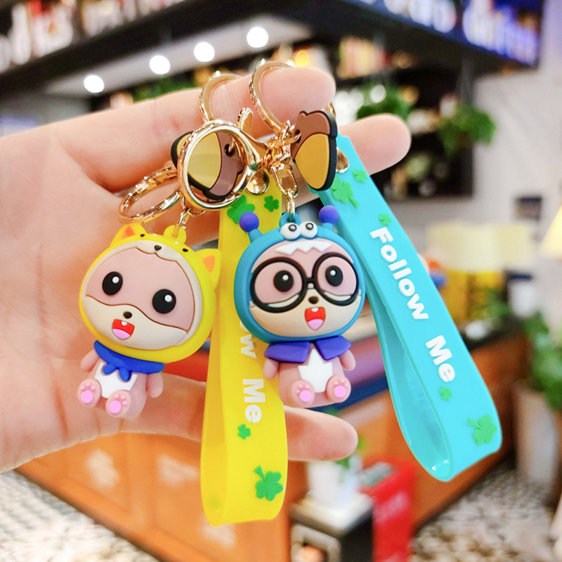 松鼠卡通公仔钥匙扣情侣男女包包挂件创意礼品活动赠品爪机饰品