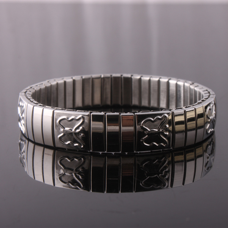 一件代发不锈钢手链 男女情侣弹力手镯 蝴蝶款时尚手链 饰品批发