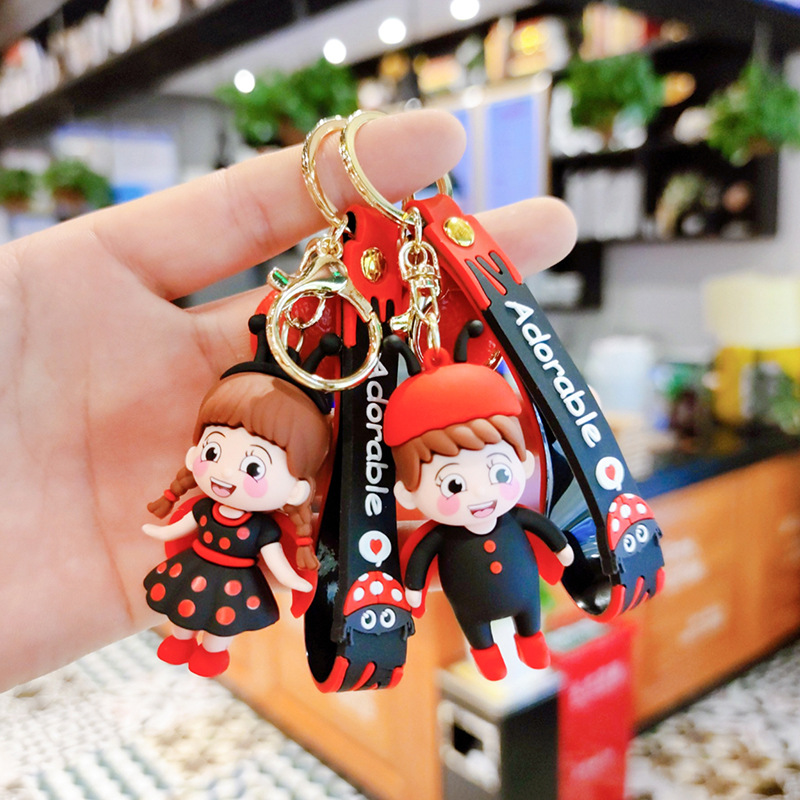 甲虫男女软胶钥匙扣情侣包包挂件创意小礼品爪机饰品钥匙链批发