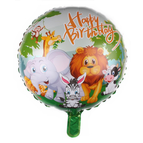 new 18-inch round forest animal happy birthday aluminum foil balloon wholesale balloon
