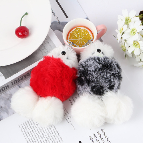 mink fur fox pendant cute doll bag pendant keychain pendant bag mobile phone ornaments