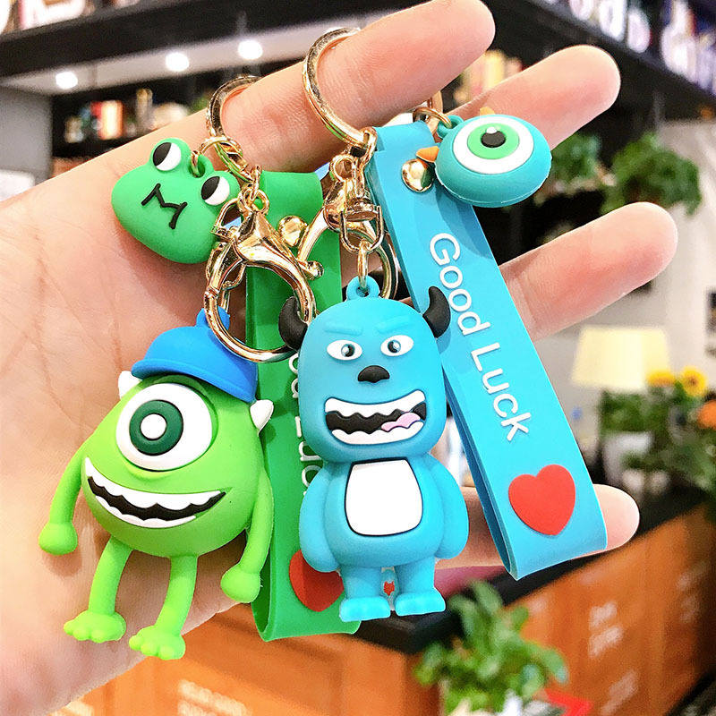 2020新款卡通大眼仔毛怪钥匙扣可爱创意汽车钥匙链圈包包挂件批发