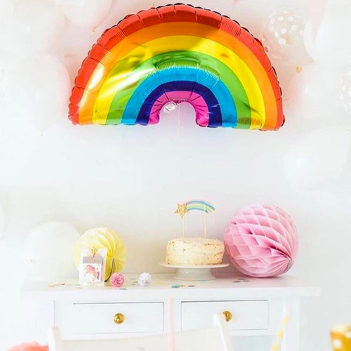 Cross-Border Hot Selling Rainbow Aluminum Balloon Children‘s Birthday 100-Year-Old Party Decoration Rainbow Bridge Shape Balloon