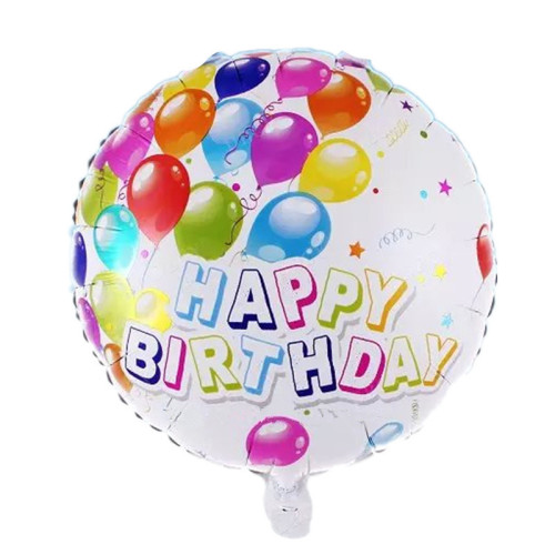 new 18-inch round happy birthday aluminum foil balloon wholesale birthday party decoration balloon
