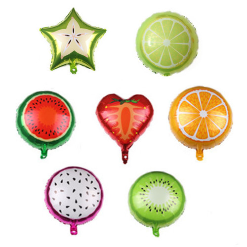 18-Inch Fruit Aluminum Balloon Watermelon Orange Strawberry Floating Balloon Children‘s Day Decorations Arrangement Balloon