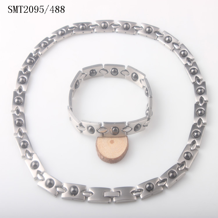 不锈钢保健项链欧美大牌时尚饰品手链项链套装批发热销余罪