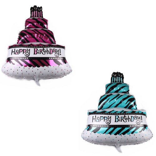 new shaped large birthday cake balloon celebration cake aluminum foil balloon wholesale birthday party decoration