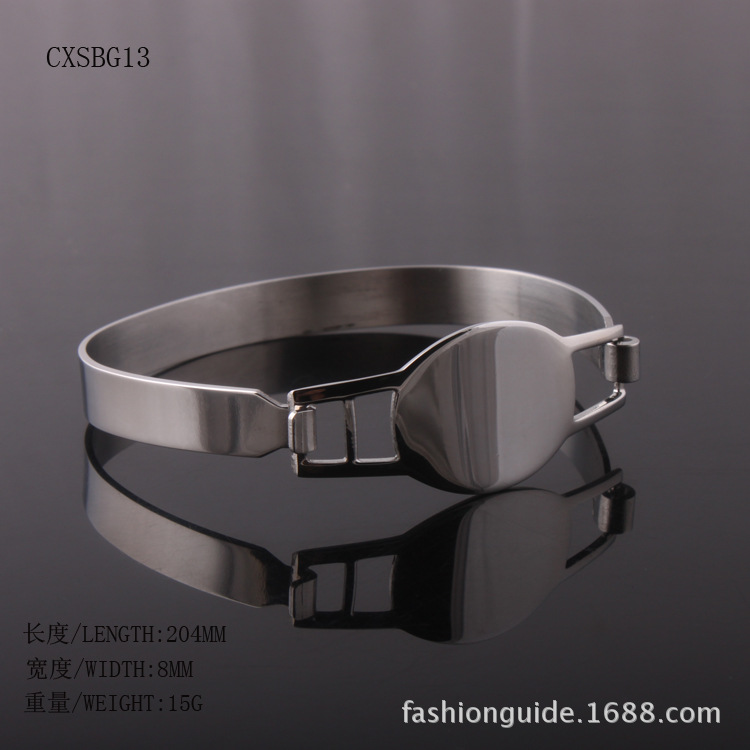 椭圆形挂牌不锈钢手镯  厂家直销 热卖 欧美CXSBG13