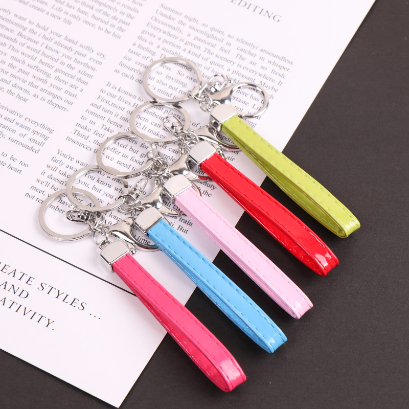 扁平PU绳钥匙扣挂件配件箱包服装辅料义乌广告促销礼品厂家定制