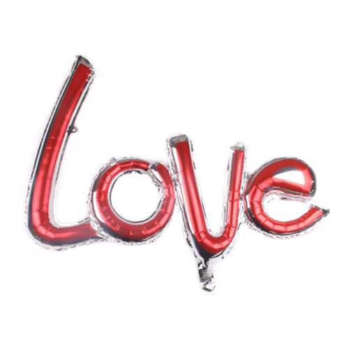 New Silver Edge Love Red Letter Aluminum Film Balloon One-Piece Letter Aluminum Foil Balloon Birthday Party Decoration