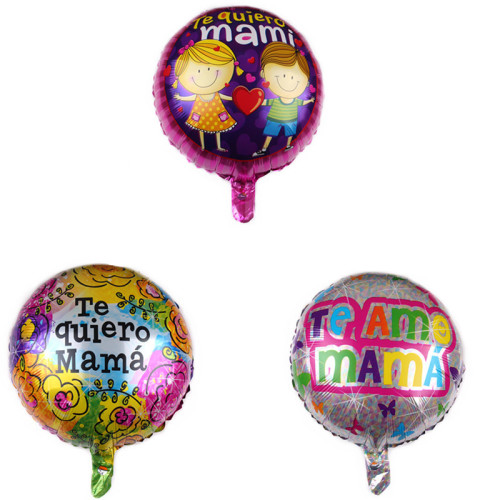 New 18-Inch round Mother‘s Day Western Festival Aluminum Foil Balloon Wholesale Birthday Party Decoration
