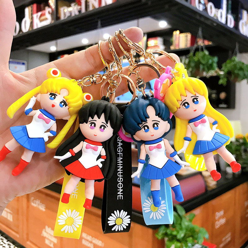 美少女战士卡通钥匙扣挂件可爱男女书包滴胶挂饰礼品定制活动赠品