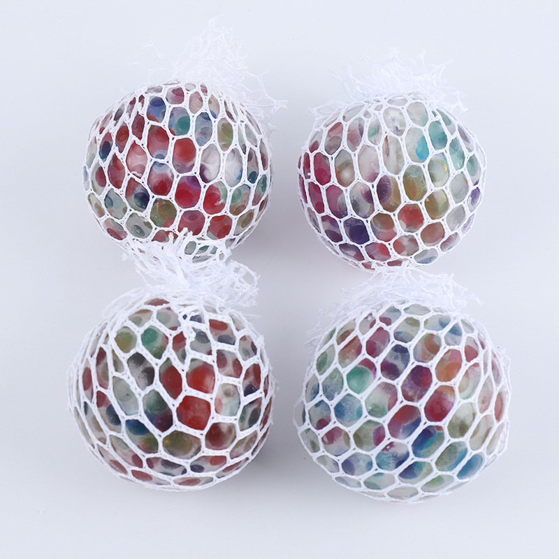 6.0发泄减压葡萄球捏捏发泄水晶彩珠球减压玩具金粉水球儿童玩具