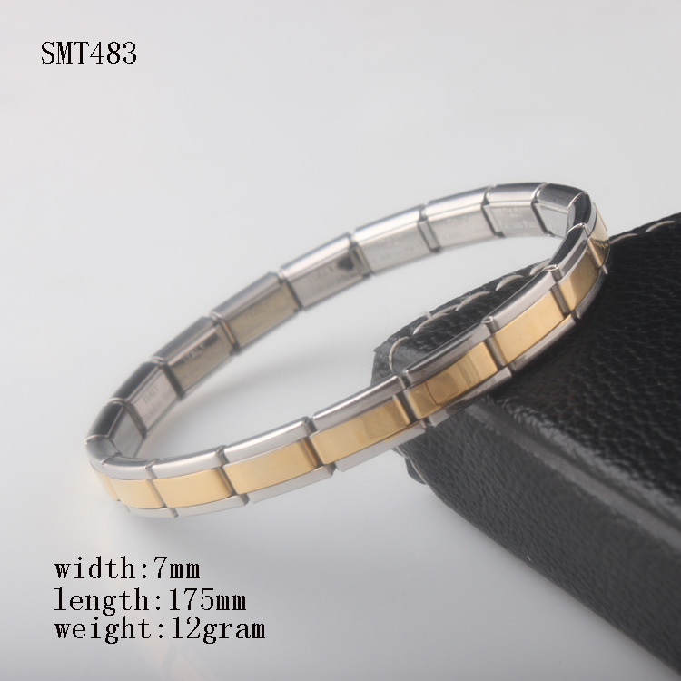 不锈钢电金手链首饰 欧美弹力手镯时尚不锈钢饰品  厂家货