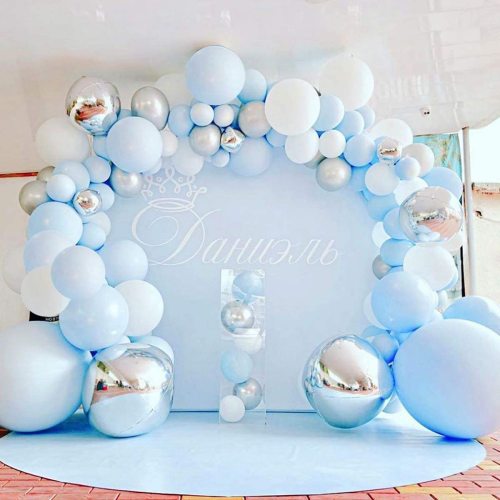 kit de arco de guirnalda de globos azul， decoraciones