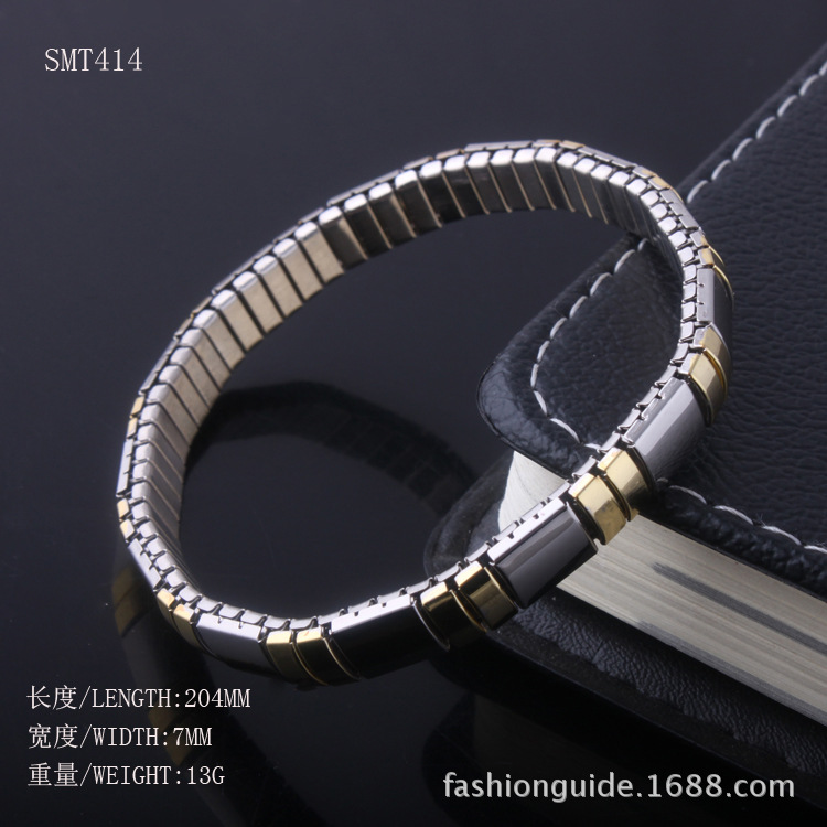 钛钢个性饰品批发 女款时尚特细间金手环 不锈钢手链弹力手镯