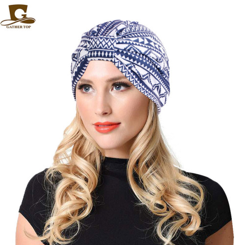 new pastoral printed stretch cotton indian hat turban parent-child hat european and american popular headscarf hat