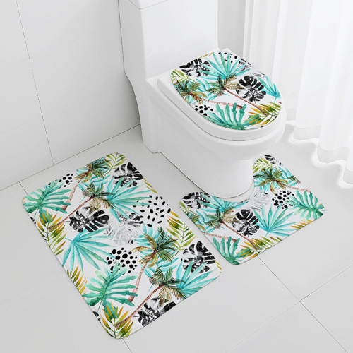 INS Style Bathroom Thickening Toilet Three-Piece Floor Mat Bathroom Entrance Absorbent Carpet Toilet Floor Mat Can Be Customized