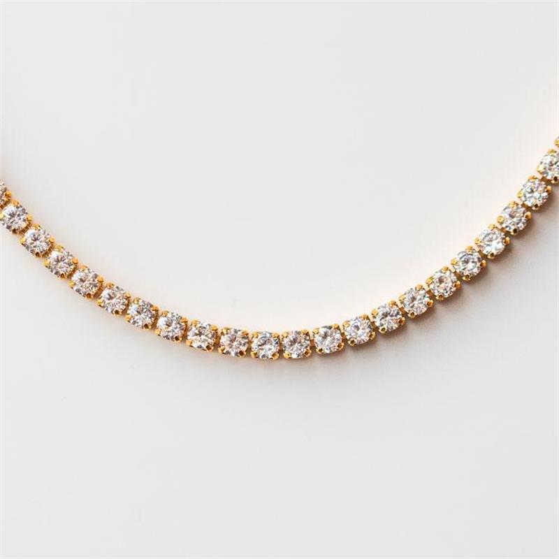 跨境热卖锆石爪锁骨链 18K金保色饰品极简风手链博主同款