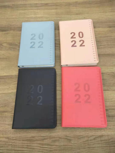 Spot PU Leather Face Calendar 2022 English Western Inner Page Foreign Trade 365 Days Diary Cover Can Be Customized 