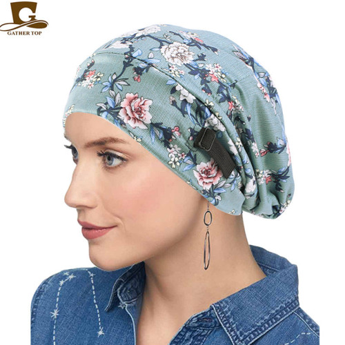 satin lining sleeve cap invisible adjustable buckle nightcap confinement cap chemotherapy hat tjm-464b