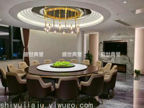 suzhou resort hotel marble electric turntable table modern light luxury electric table dining room box solid wood large round table