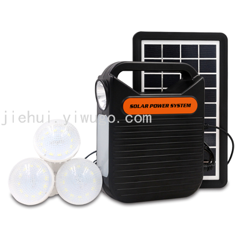 outdoor solar flashlight led charging power bank household backup 391b portable solar small system