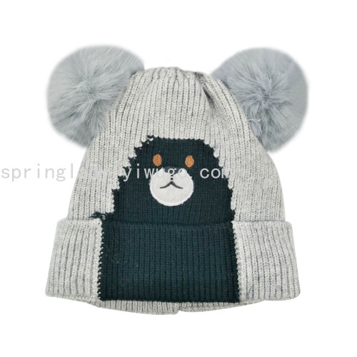 spring lady wool knitted autumn and winter hat cold-proof warm men and women baby cartoon hat cute hat children‘s hat