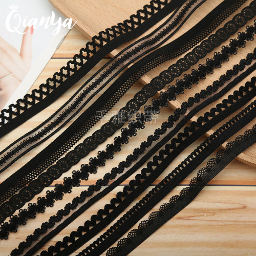 a Variety of Flower Necklace Band Elastic Elastic Band Wave Tooth Edge S Band Mermaid Tail Ribbon Factory Direct Supply