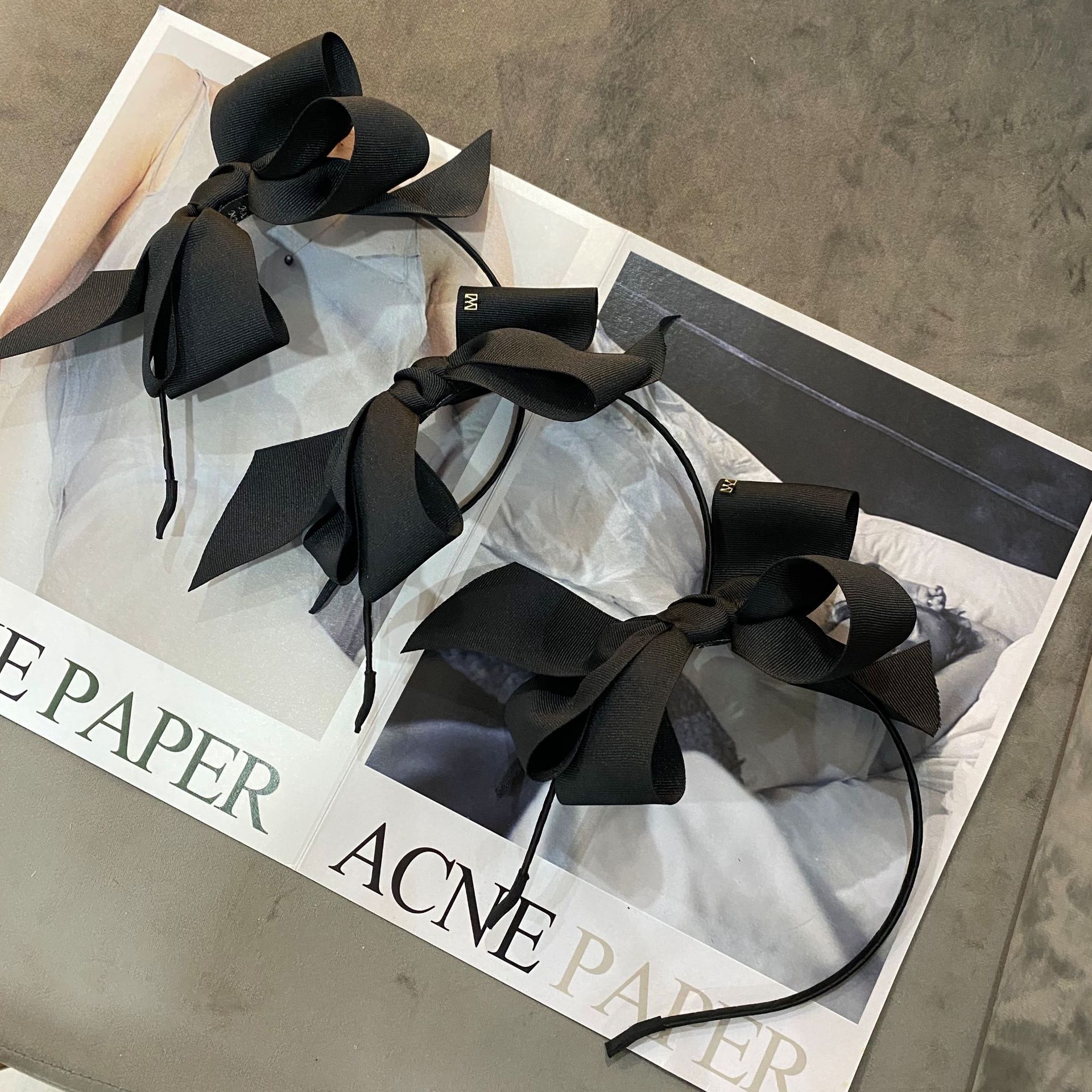 王牌对王牌关晓彤同款韩国东大门ins黑色大蝴蝶结发箍防滑头箍女