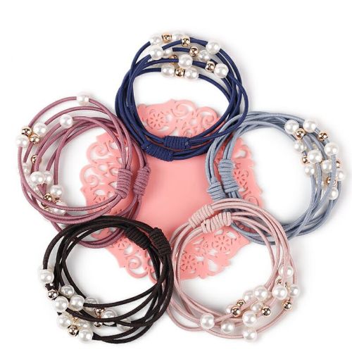 Nine Beads Head Rope Factory Wholesale Free Shipping 2 Yuan Store Korean Style Hair Accessories Headdress New 1 Yuan Rubber Band Hair Band One Piece Delivery
