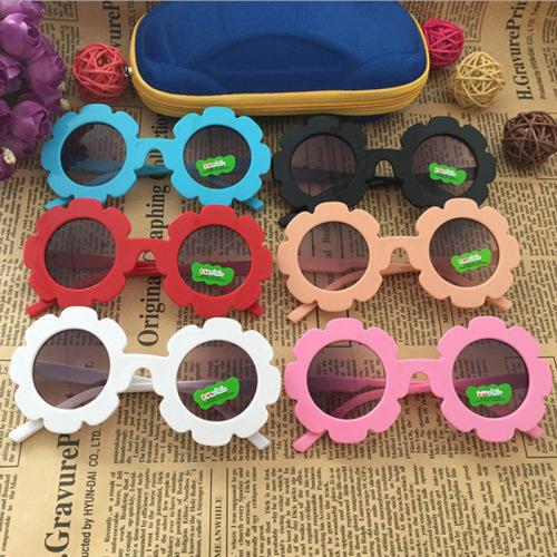 1380 Lace Plastic Frame children‘s Decorative Glasses round Lens Baby Fashion Sunglasses Cute Wild Glasses
