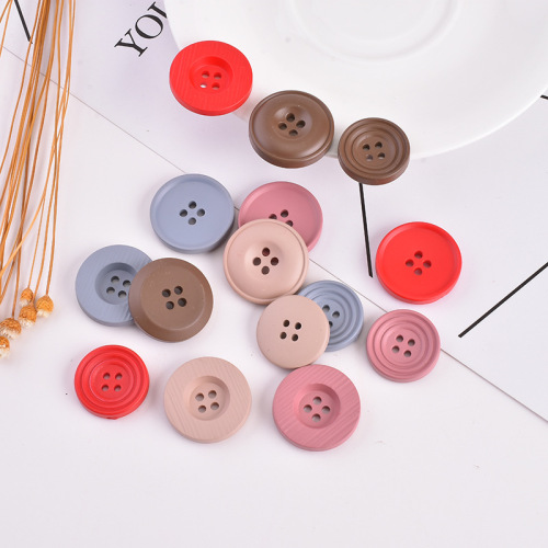 Coat Button round Color Resin High-Grade Cashmere Wool Coat Buttons Female Button Simple All-Match