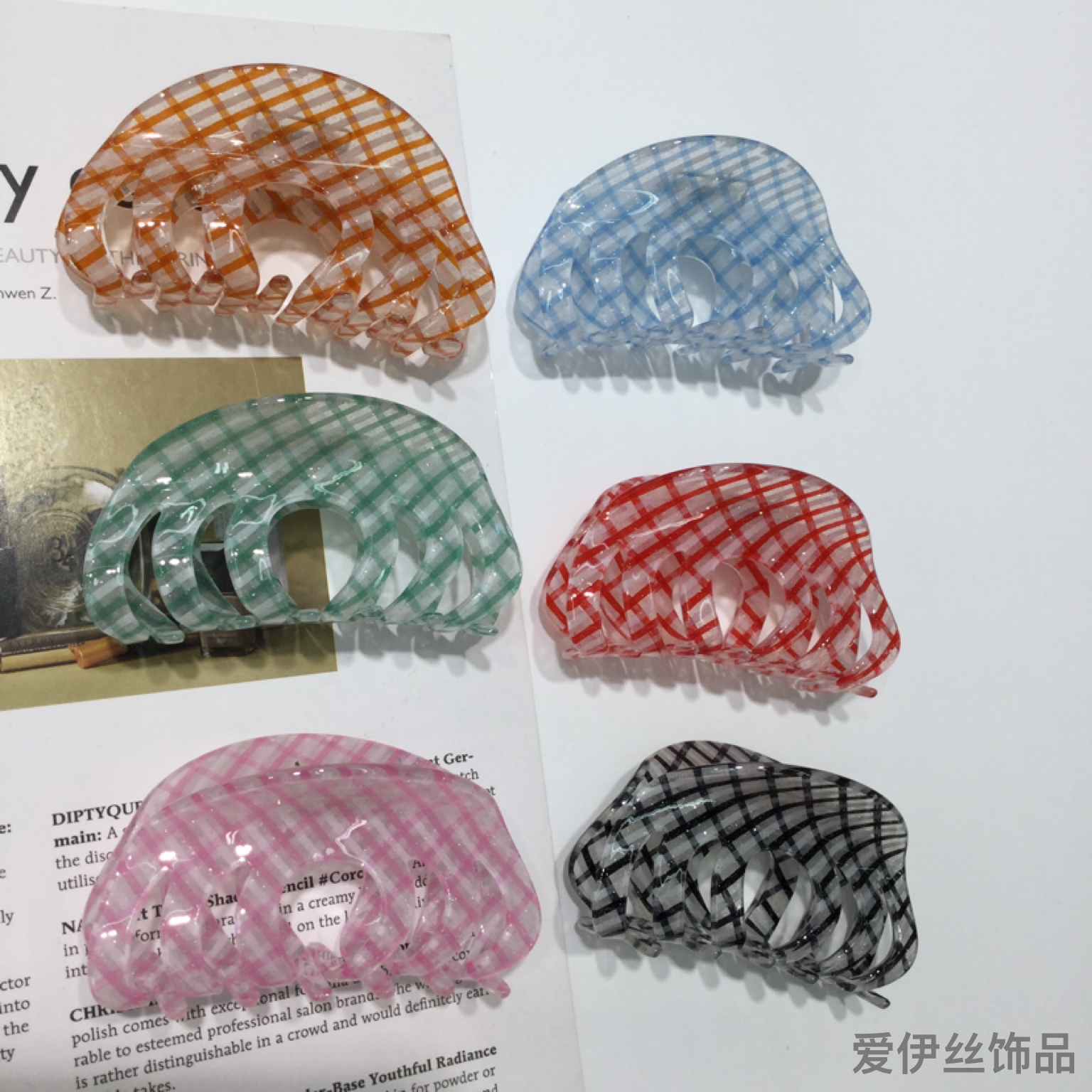 亚克力韩版新款方形抓清新头饰 简约风格发夹 精品少女夹子发饰