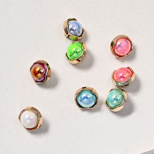 Korean Super Hot Semicircle Color-Changing Pearl Diamond Alloy Accessories Drill Buckle DIY Handmade Hair Accessories Clothing Buttons