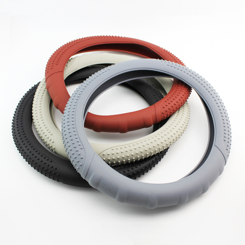 硅胶方向盘保护套 粒纹时尚款耐磨硅胶方向盘套 汽车通用防滑把套